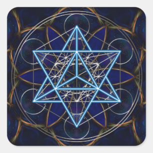 Metatrons dice - Merkaba - star tetrahedron Square Sticker