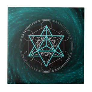 Metatrons dice - Merkaba - star tetrahedron Tile