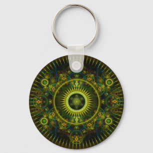 "Metatron's Magick Wheel" - Fractal Art Key Ring