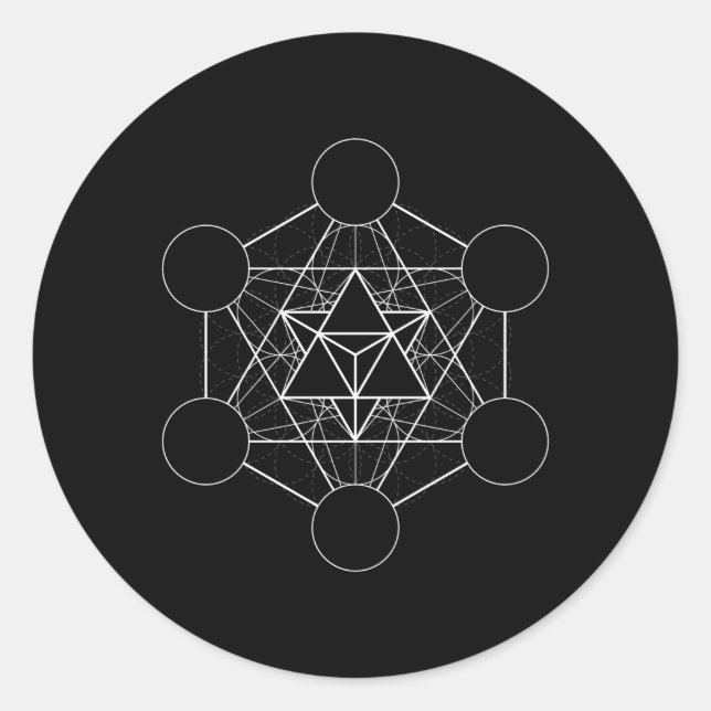 Metatrons Merkaba Sacred Geometry Classic Round Sticker (Front)