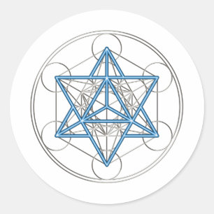 Metatrons Würfel — Merkaba — Stern Tetraeder Classic Round Sticker