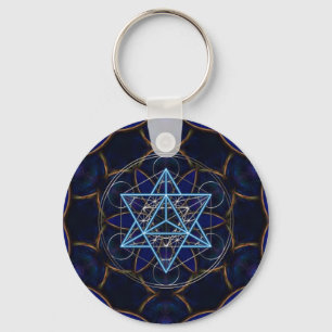 Metatrons Würfel -  Merkaba - Stern Tetraeder Key Ring