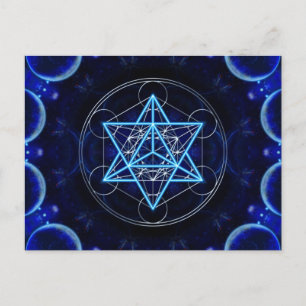 Metatrons Würfel - Merkaba - Stern Tetraeder Postcard