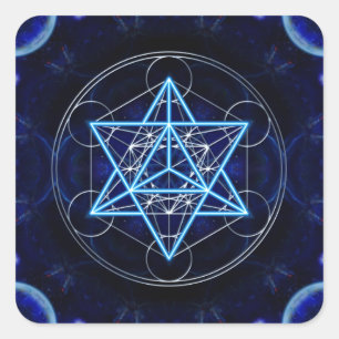 Metatrons Würfel — Merkaba — Stern Tetraeder Square Sticker