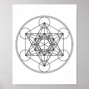 Metatronscube, Sacred Geometry, Platonic Solids, Y Poster