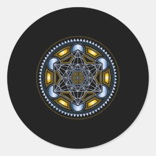 Metatronscube, Sacred Geometry, Yoga, Spiritual Sy Classic Round Sticker