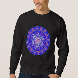 Metatronu2019s Cube Sacred Geometry On Blue Orange Sweatshirt