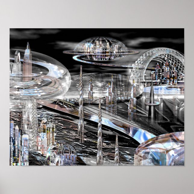 Metempirics Futuristic City  Print (Front)