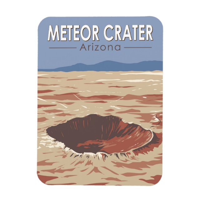 Meteor Crater Arizona Travel Art Vintage Magnet (Vertical)