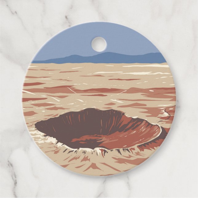 Meteor Crater Favour Tags (Front)