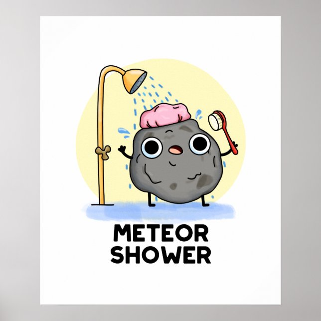Meteor Shower Funny Science Pun Poster (Front)