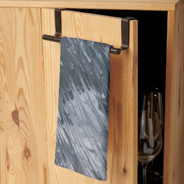 Meteor Shower Red Heart  Kitchen Towel (Thirds Fold)