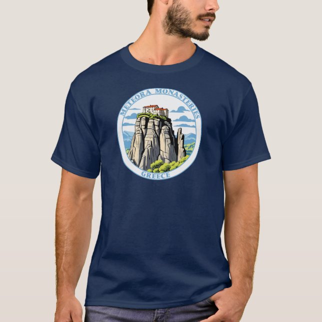 Meteora Monasteries Greece T-Shirt (Front)