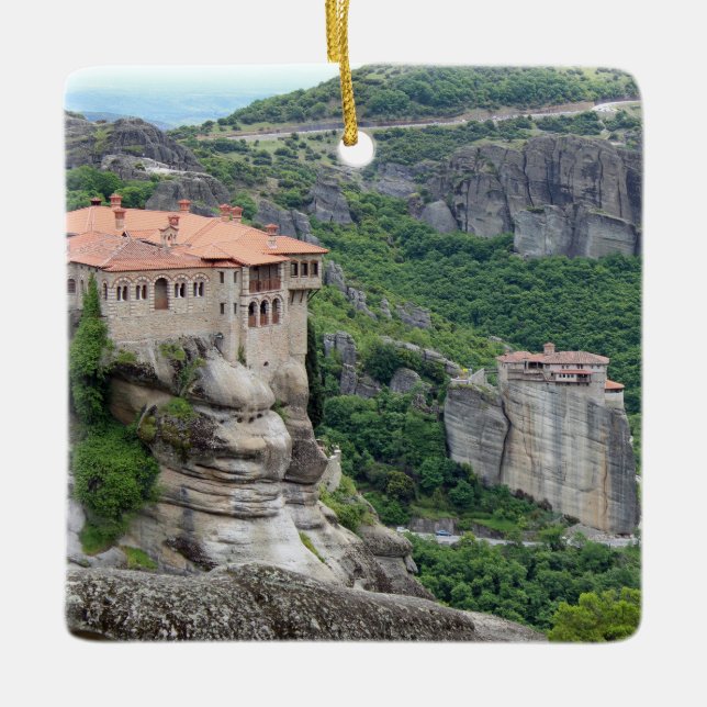 Meteora Monastery 2 Ceramic Ornament (Front)