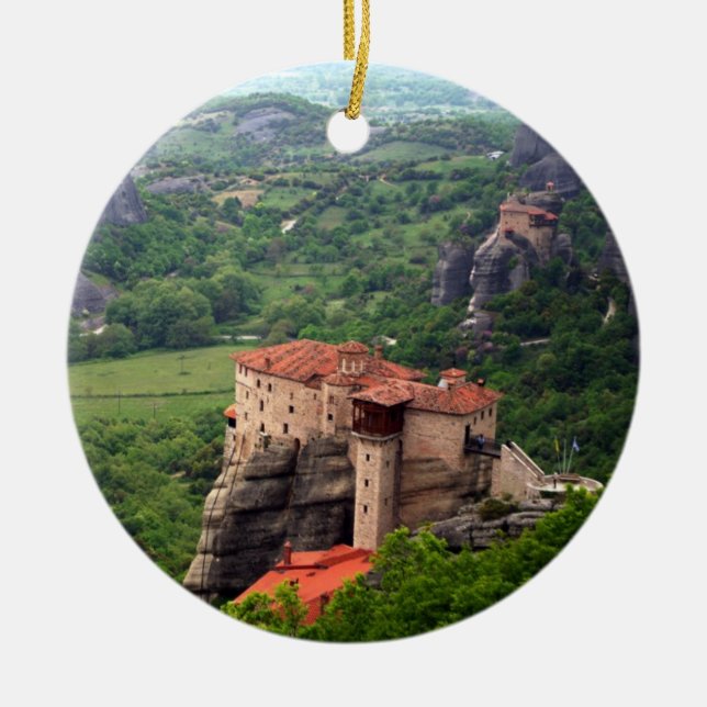 Meteora – Thessaly Ceramic Tree Decoration (Front)