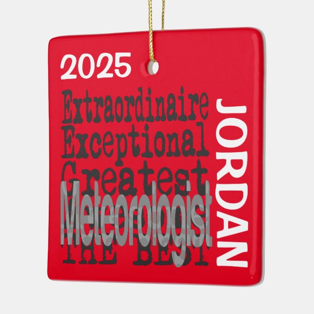 Meteorologist Extraordinaire CUSTOM Ceramic Ornament (Left)