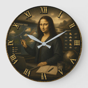 Meteorologist Funny Mona Lisa Weather Forecaster Large Clock