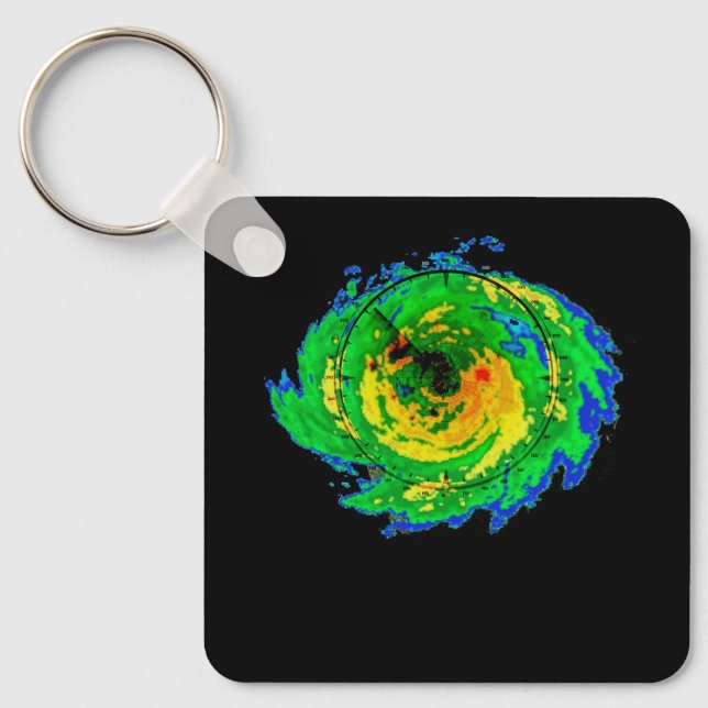 Meteorologist Storm Chasing Weather Radar Chaser T Key Ring (Front)
