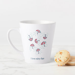 Meteorology Fun Rainy Weather And Umbrellas Latte Mug