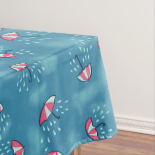 Meteorology Fun Rainy Weather And Umbrellas Tablecloth