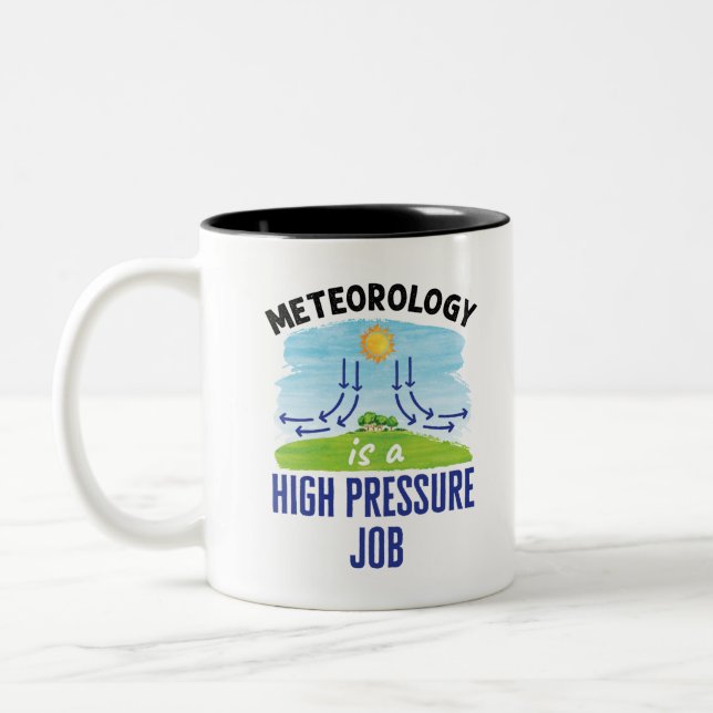 Meteorology Is a High Pressure Job Two-Tone Coffee Mug (Left)