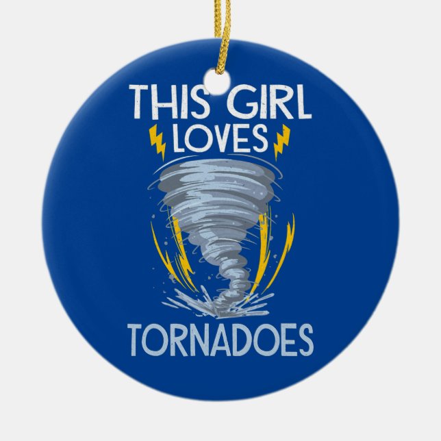 Meteorology Kids Tornado Storm Chasing Storm Fan  Ceramic Ornament (Front)