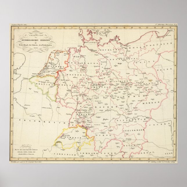 meterological stations throughout Central Europe Poster (Front)