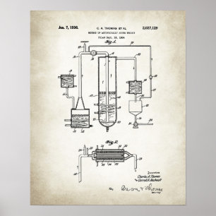 Method of artificially agin whisky patent poster