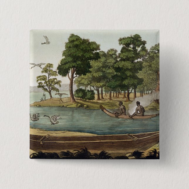 Method of Navigation in New Holland, engraved by F 15 Cm Square Badge (Front)