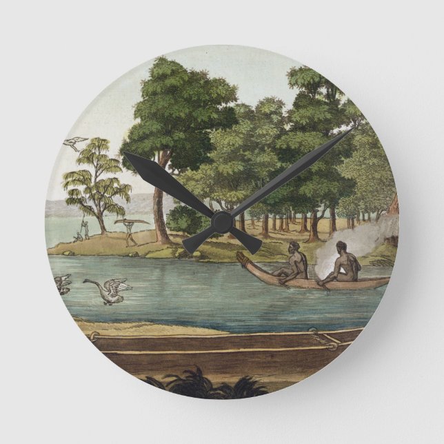 Method of Navigation in New Holland, engraved by F Round Clock (Front)