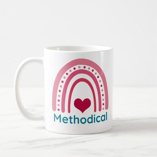 Methodical Viva Magenta Boho Rainbow Coffee Mug (Left)