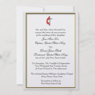 Methodist Military Wedding  Invitation