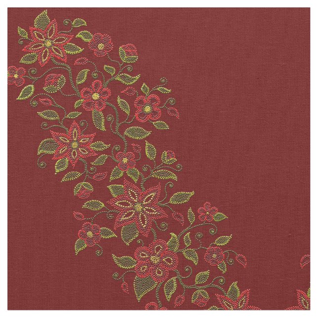 Metis Art Fabric Native Beading Art Fabrics (Close Up)