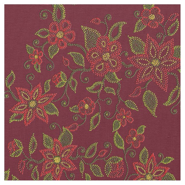 Metis Art Fabric Native Beading Art Fabrics (Close Up)