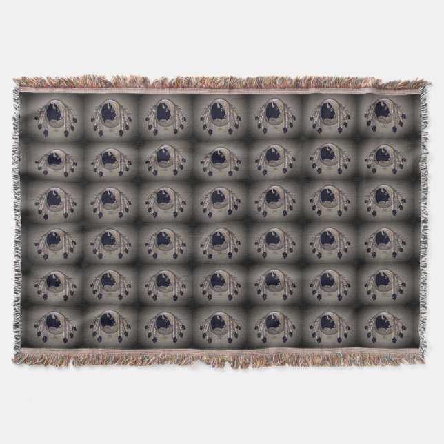 Metis First Nation Blanket Spirit Animals Throw (Front)