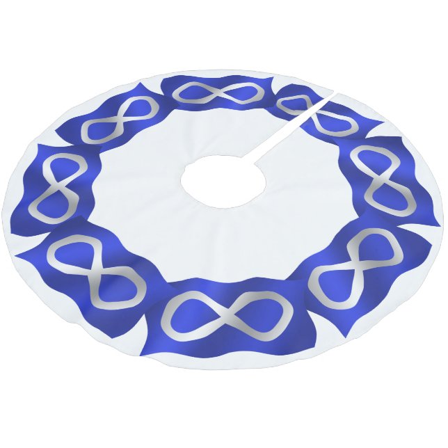 Metis Flag Christmas Tree Skirt First Nation Decor (Angled)