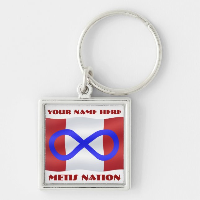 Metis Flag Keychain Personalised Metis Key Chain (Front)