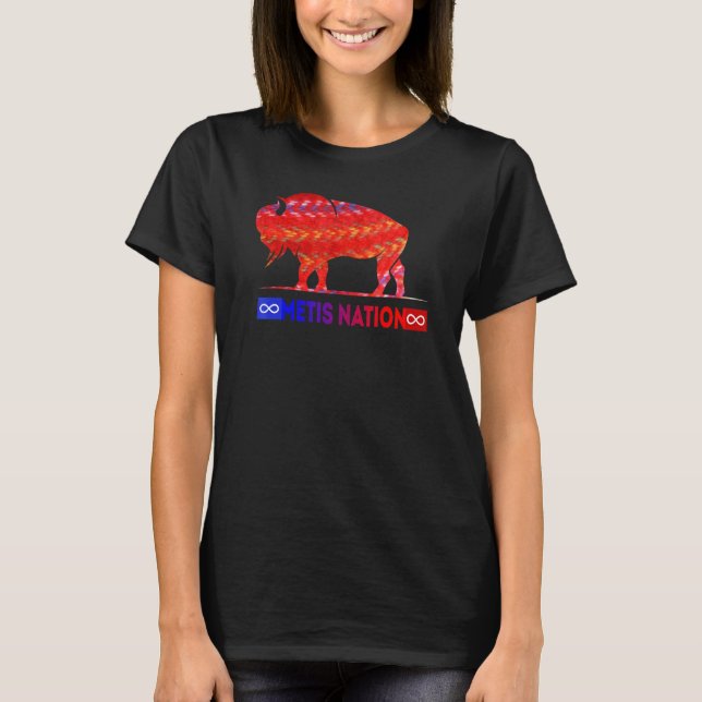 Metis Flag Metis Nation Buffalo Metis Sash  Tee (Front)