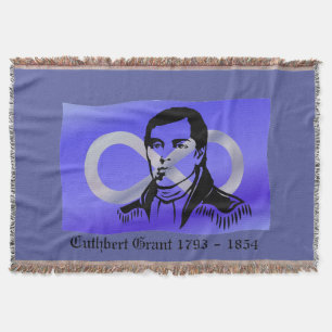 Metis Hero Blanket Cuthbert Grant Throw Blankets