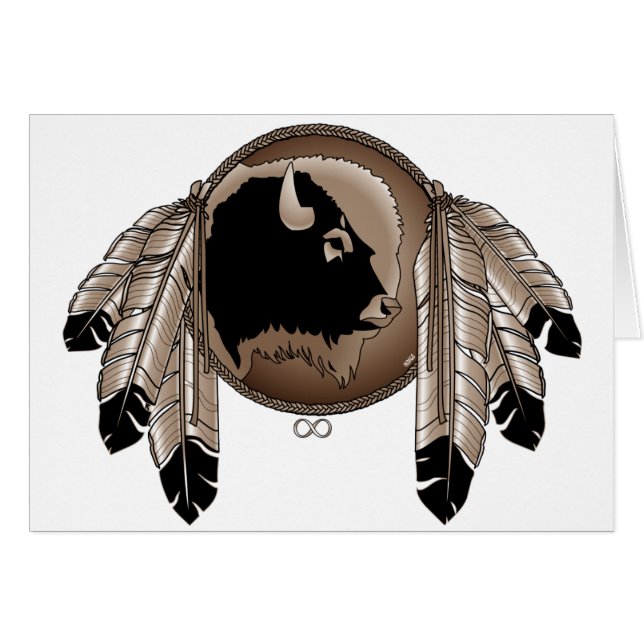 Metis Nation Card First Nations Wildlife Art Card (Front Horizontal)