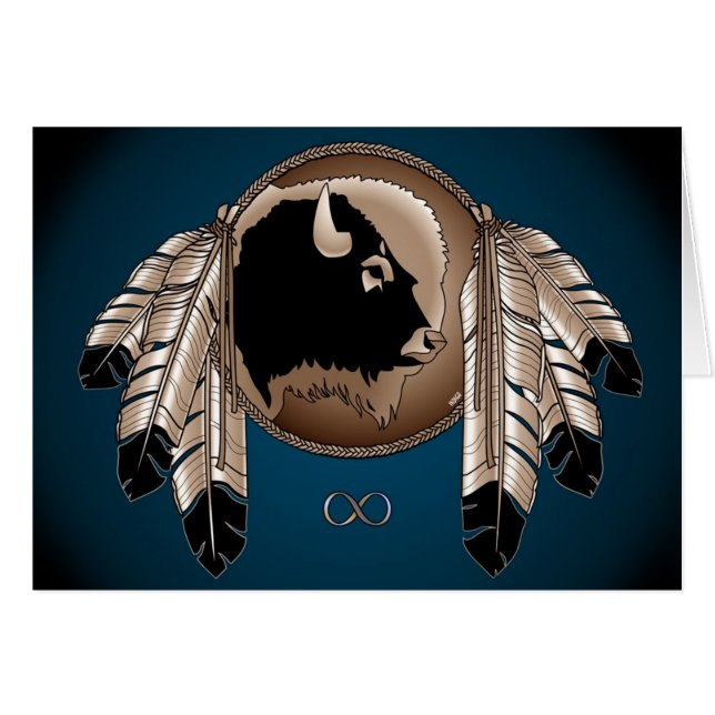 Metis Nation Card First Nations Wildlife Art Card (Front Horizontal)
