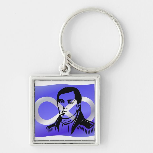 Metis Pride Keychain Metis Leader Cuthbert Grant (Front)