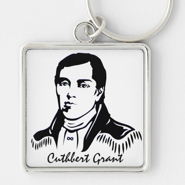 Metis Pride Keychain Metis Leader Cuthbert Grant (Front)