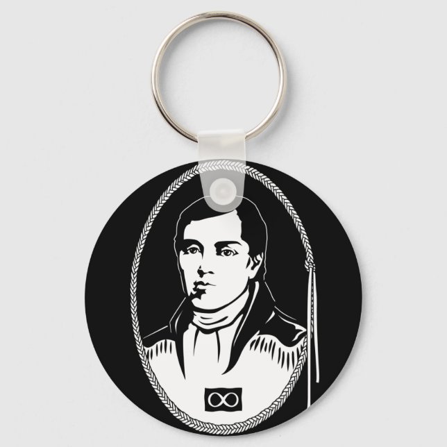 Metis Pride Keychain Metis Leader Cuthbert Grant (Front)