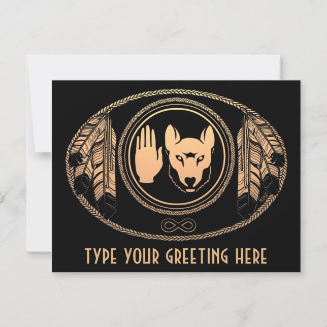 Metis Wolf Invitations Personalised Rebel Art Card (Front)