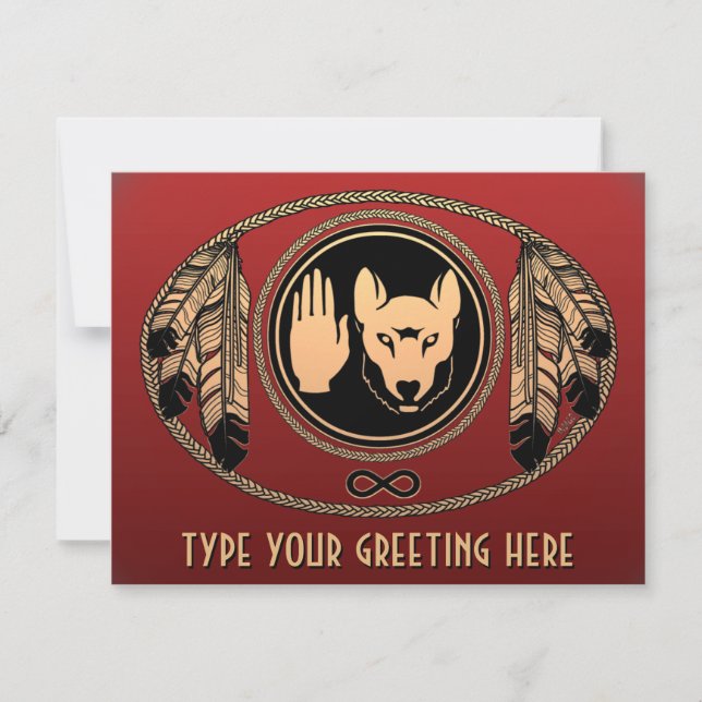 Metis Wolf Invitations Personalised Rebel Art Card (Front)