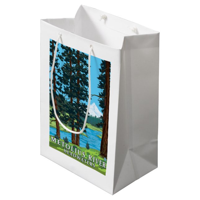 Metolius River Headwaters, Oregon Medium Gift Bag (Front Angled)
