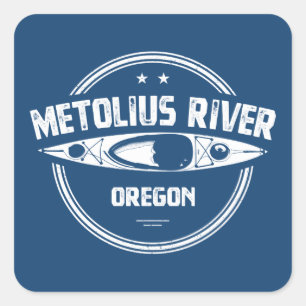 Metolius River Oregon Kayaking Square Sticker