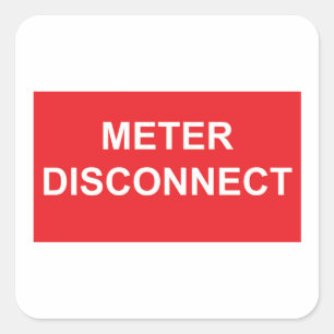 Metre Disconnect Sticker Label