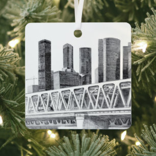 Metro bridge metal tree decoration